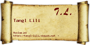 Tangl Lili névjegykártya